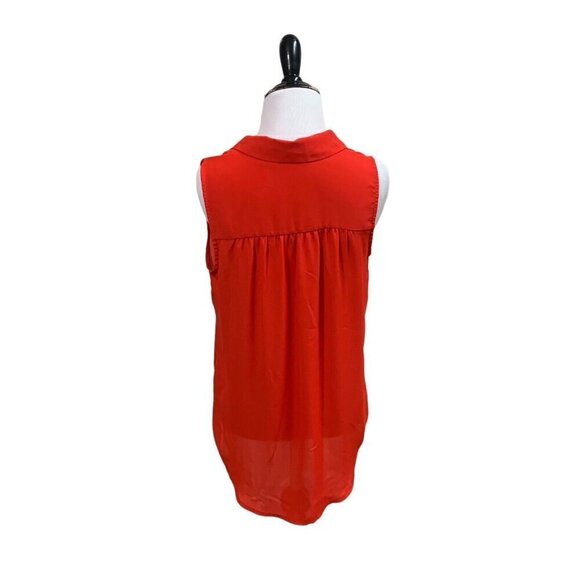 APT. 9 Women's S Small Button Down Top Sleeveless Collared Red 100% Polyester - Picture 5 of 5